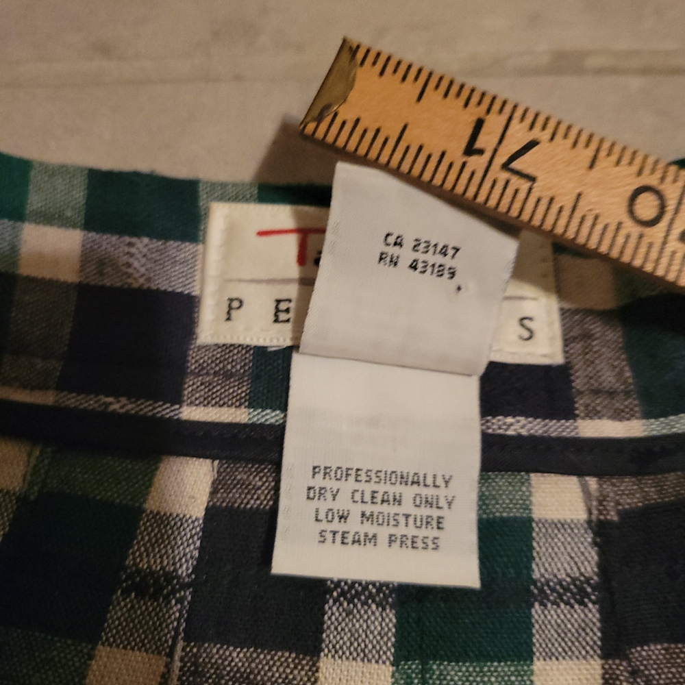 Talbots Green and Black Plaid A-Line Skirt - Picture 4 of 11